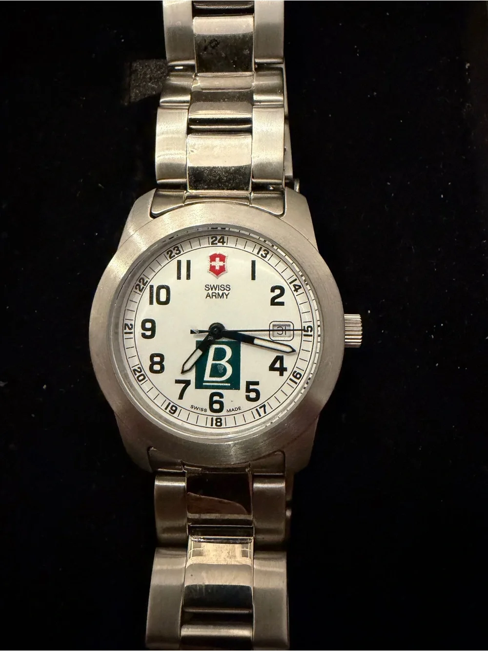 Women's Silver Stainless Steel Bracelet Watch - White Dial